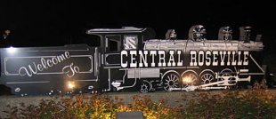 Welcome Sign Central Roseville Train-Roseville, California Central Roseville Welcome Sign (medium sized photo)